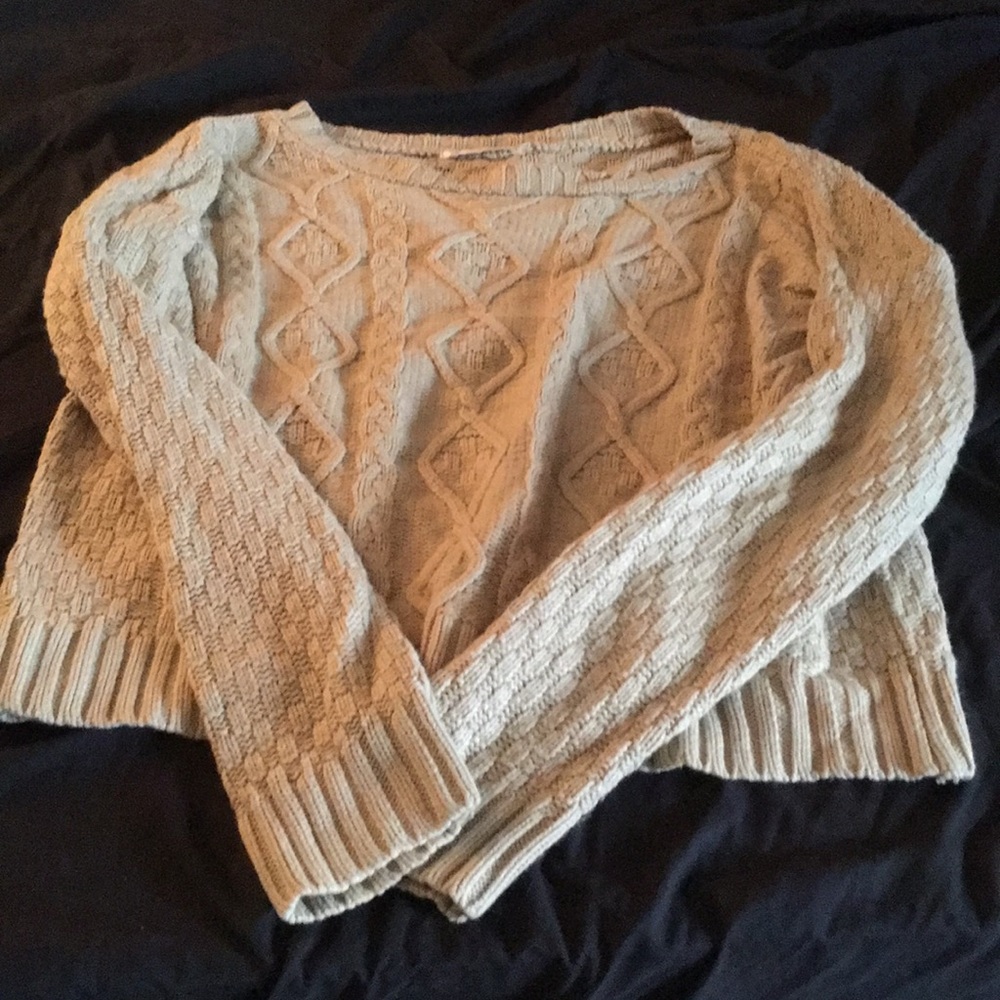 Nude cable knit sweater